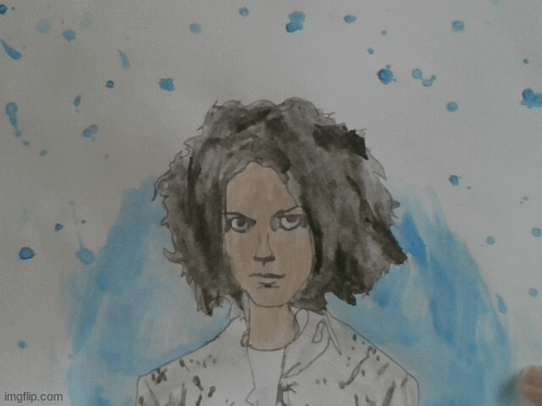 My Jack White painting/drawing | image tagged in gifs,drawing,painting | made w/ Imgflip images-to-gif maker