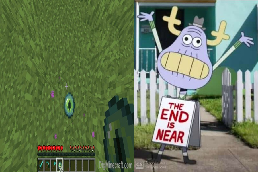 High Quality minecraft ender pearl gumball end is near Blank Meme Template