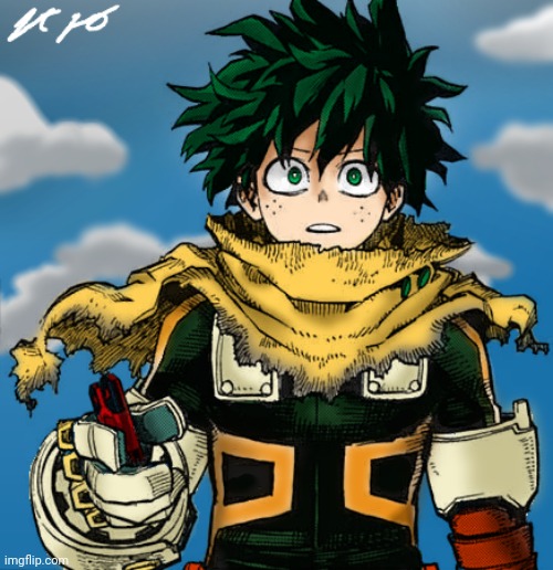 Deku (Manga Coloring) (I apologize for poor quality) | image tagged in mha,my hero academia,anime,manga,colorized | made w/ Imgflip meme maker