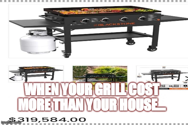 Grill | WHEN YOUR GRILL COST MORE THAN YOUR HOUSE... | image tagged in funny | made w/ Imgflip meme maker