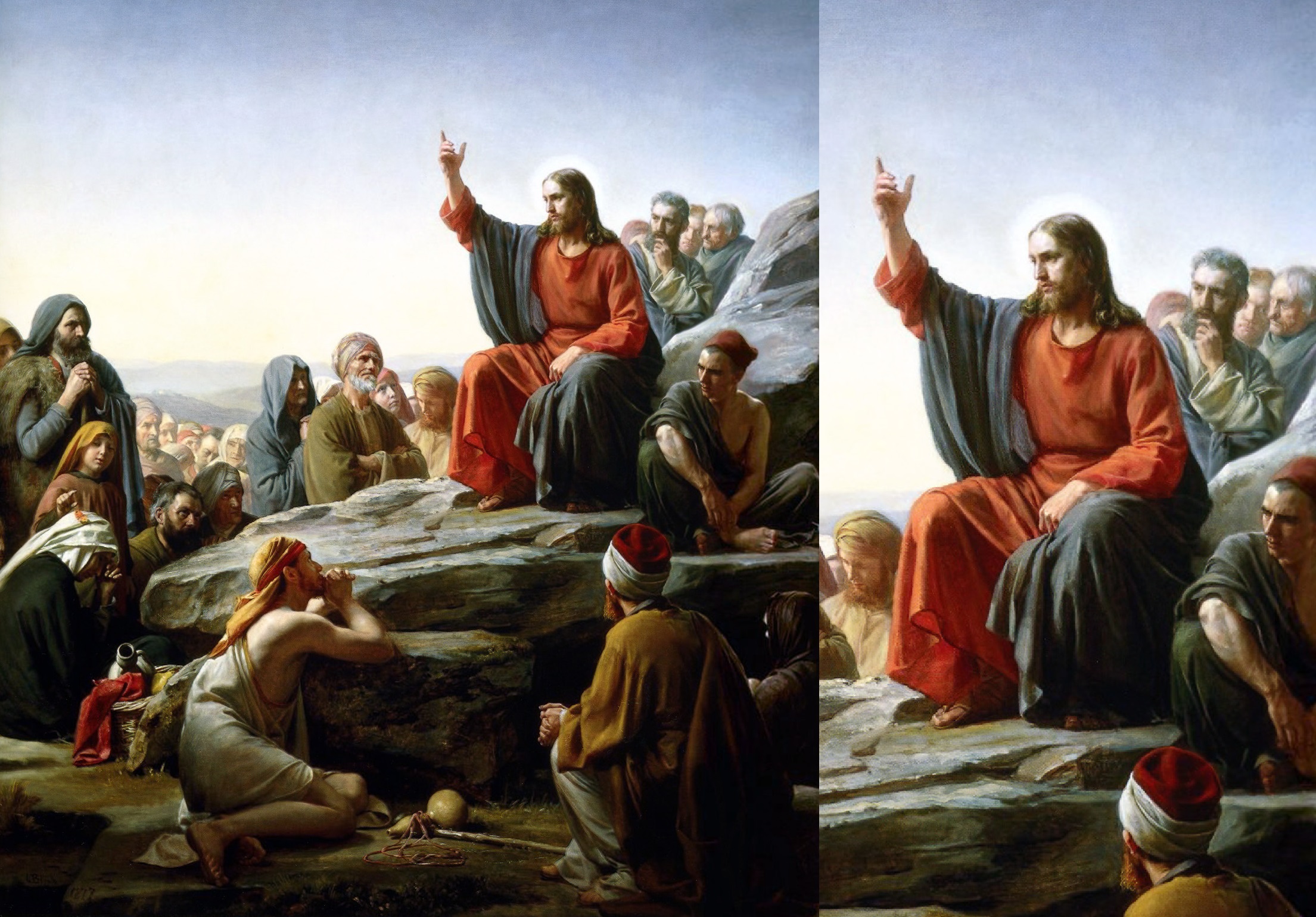 JESUS PREACHING, 2 PANEL Blank Meme Template