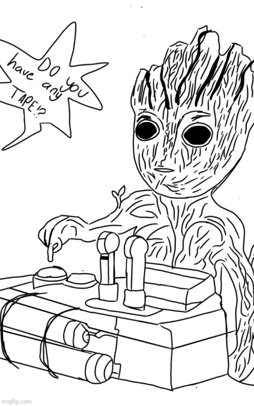 Lol groot | image tagged in drawing | made w/ Imgflip meme maker
