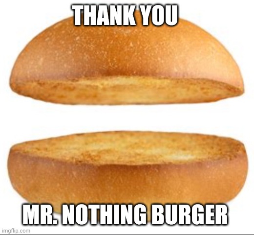 Nothing burger | THANK YOU MR. NOTHING BURGER | image tagged in nothing burger | made w/ Imgflip meme maker