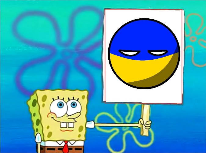 Spongebob with a sign | image tagged in spongebob with a sign,slavic,ukraine | made w/ Imgflip meme maker