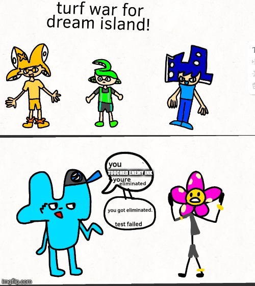Have some cursed splatoon + bfdi images | made w/ Imgflip meme maker