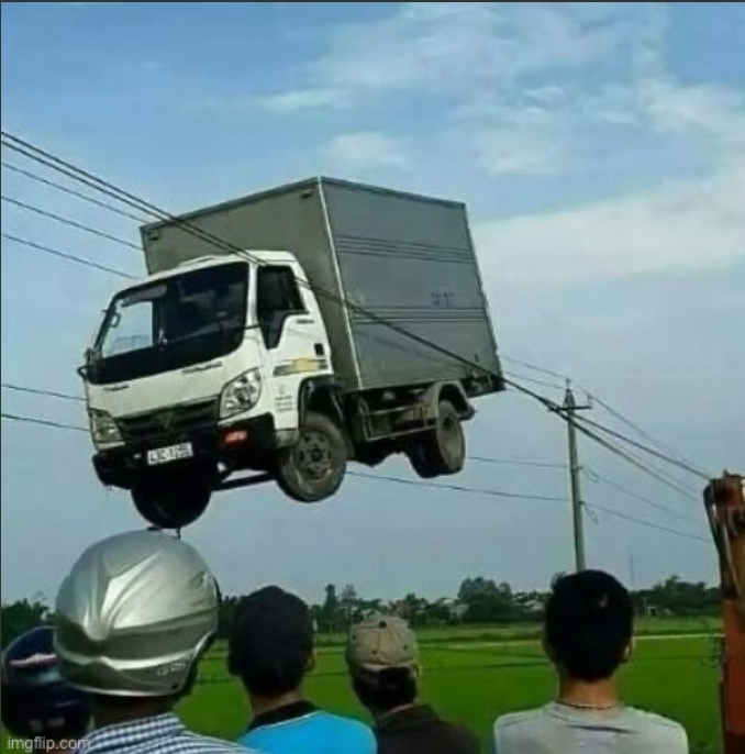 High Quality Truck in power line Blank Meme Template