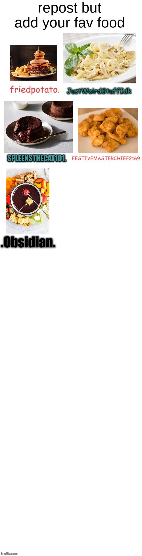 Chocolate fondue is delicious | .Obsidian. | made w/ Imgflip meme maker