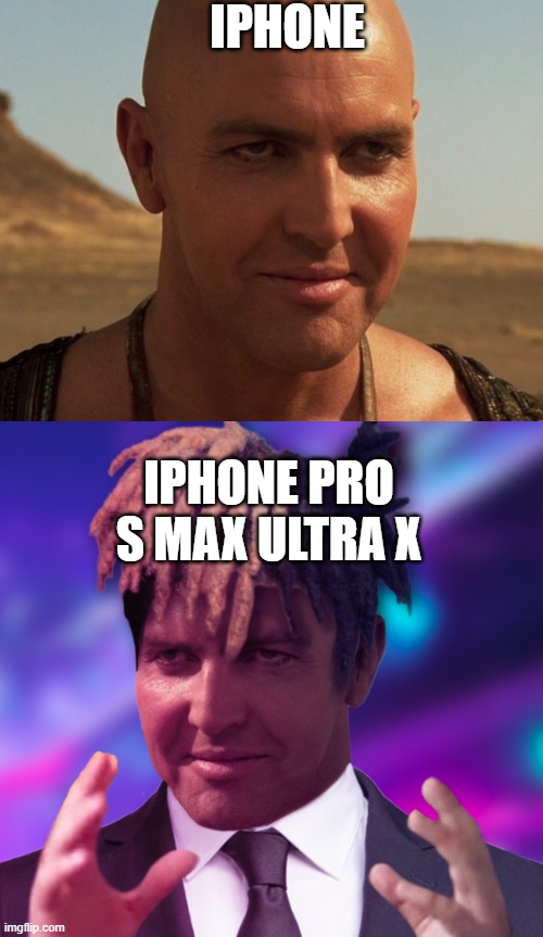 Iphone meme | IPHONE; IPHONE PRO S MAX ULTRA X | image tagged in the mummy perv guy | made w/ Imgflip meme maker