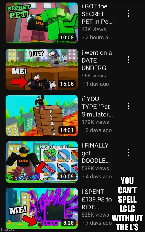 YOU CAN’T SPELL LCLC WITHOUT THE L’S | made w/ Imgflip meme maker