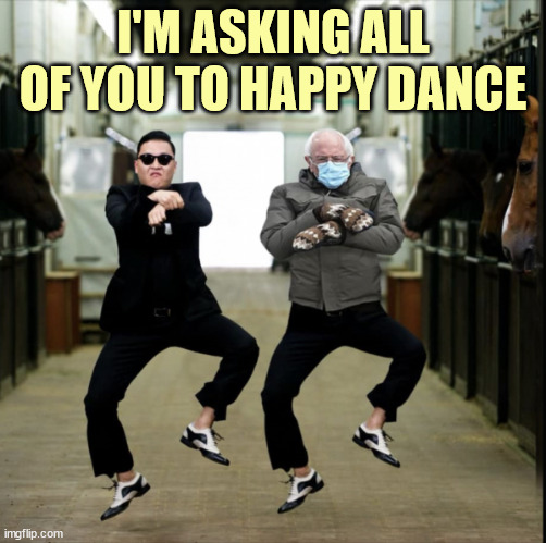 I'm asking all of you to happy dance | I'M ASKING ALL OF YOU TO HAPPY DANCE | image tagged in happy dance | made w/ Imgflip meme maker