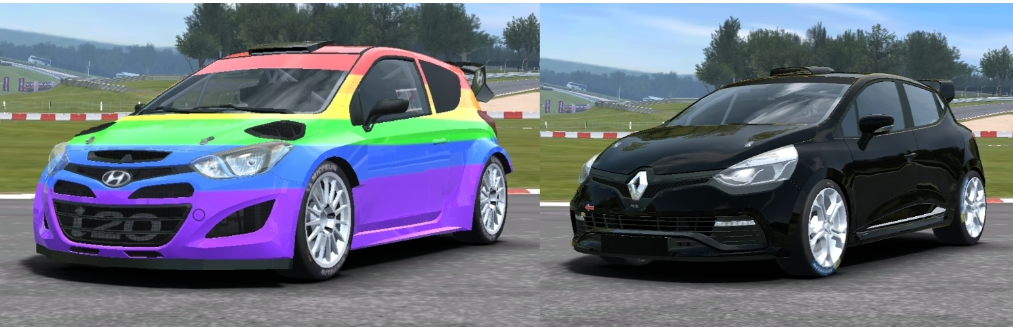 Rainbow and goth cars Blank Meme Template