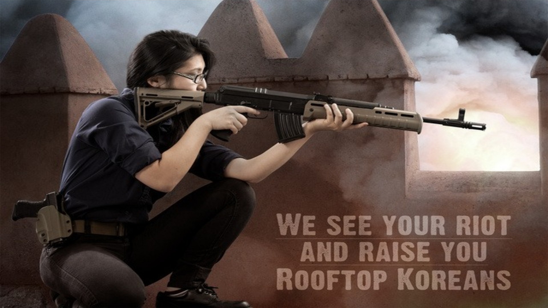 What this country needs is more Rooftop Koreans | image tagged in rooftop koreans,riot control,memphis riots,antifa,black lies matter | made w/ Imgflip meme maker