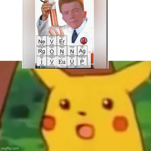Never gonna study chemistry | image tagged in memes,surprised pikachu | made w/ Imgflip meme maker