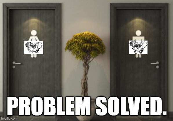 Bathroom Problem Solved | PROBLEM SOLVED. | image tagged in transgender bathroom | made w/ Imgflip meme maker