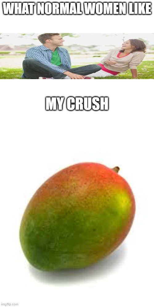 mango 4tw | WHAT NORMAL WOMEN LIKE; MY CRUSH | image tagged in memes | made w/ Imgflip meme maker