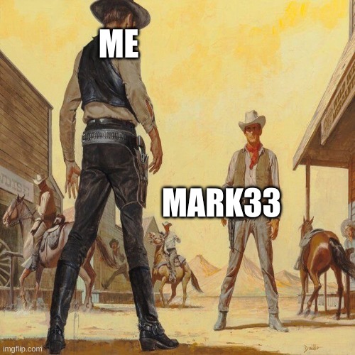 we can all agree that tiktok is spyware | ME; MARK33 | image tagged in western duel,memes | made w/ Imgflip meme maker