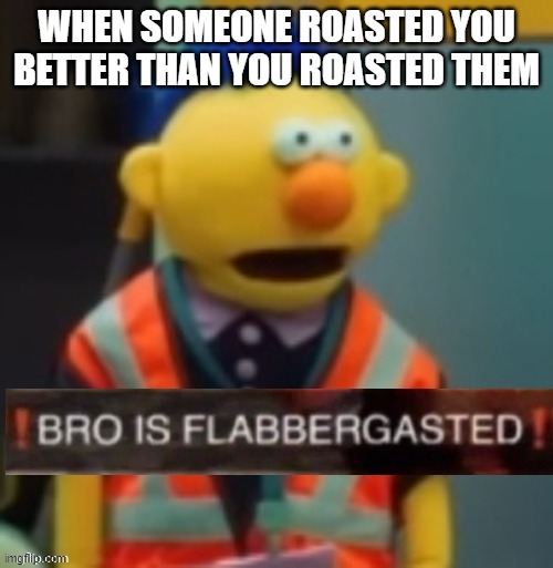 When someone roasted you | WHEN SOMEONE ROASTED YOU BETTER THAN YOU ROASTED THEM | image tagged in flabbergasted yellow guy | made w/ Imgflip meme maker