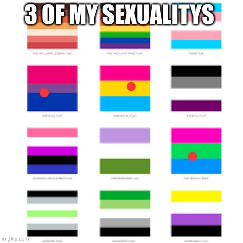 lgbtq | 3 OF MY SEXUALITYS | image tagged in lgbtq flags | made w/ Imgflip meme maker