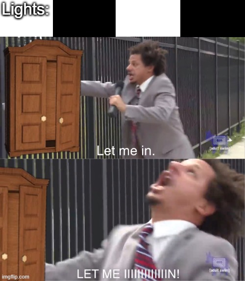 hurry | Lights: | image tagged in let me in,memes,funny,roblox,doors | made w/ Imgflip meme maker