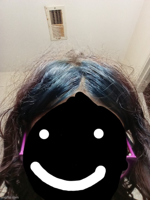 My dyed hair! But it is streaked blue in front only | made w/ Imgflip meme maker