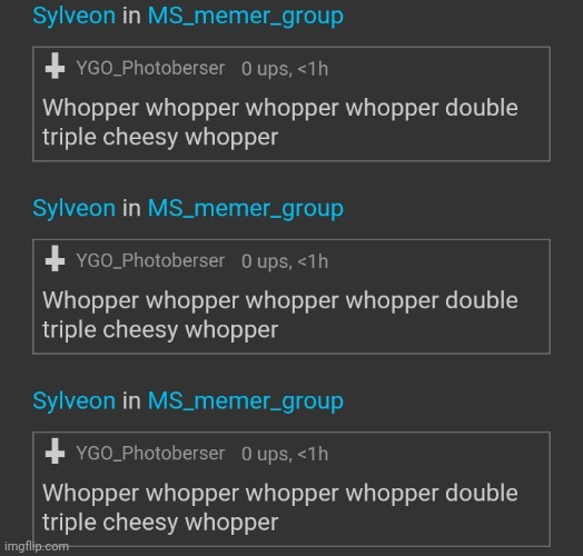 Whopper whopper whopper whopper double triple cheesy whopper | image tagged in whopper | made w/ Imgflip meme maker