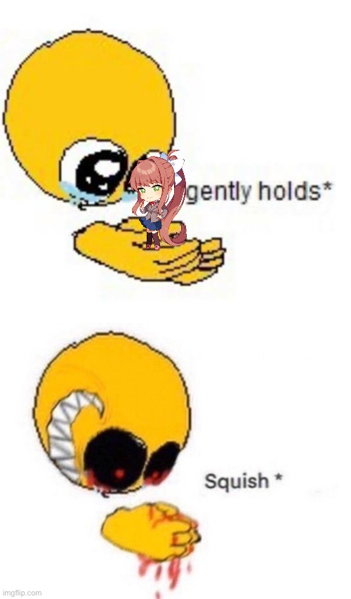 Gently holds squish | image tagged in gently holds squish | made w/ Imgflip meme maker