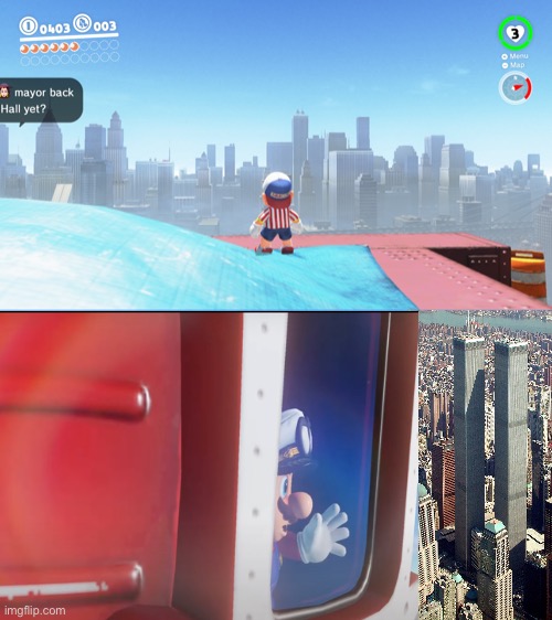 Yo why the twin towers in Mario odyssey | made w/ Imgflip meme maker
