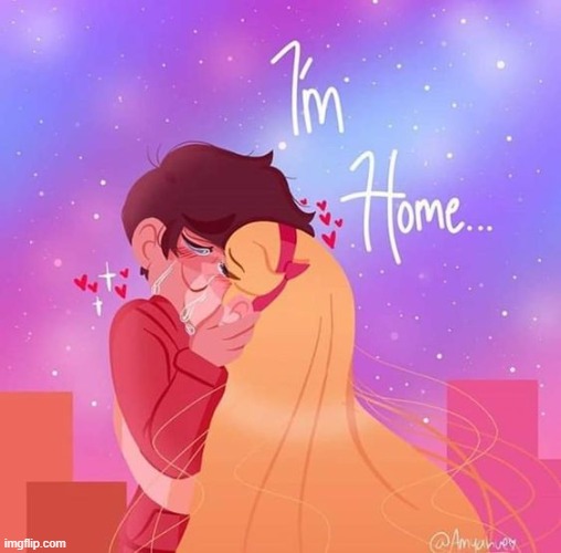 I'm home | image tagged in starco,svtfoe,star vs the forces of evil,cute,memes,wholesome | made w/ Imgflip meme maker
