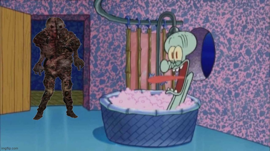 Terry Akers drops by squidward's house | image tagged in gaming,funny | made w/ Imgflip meme maker