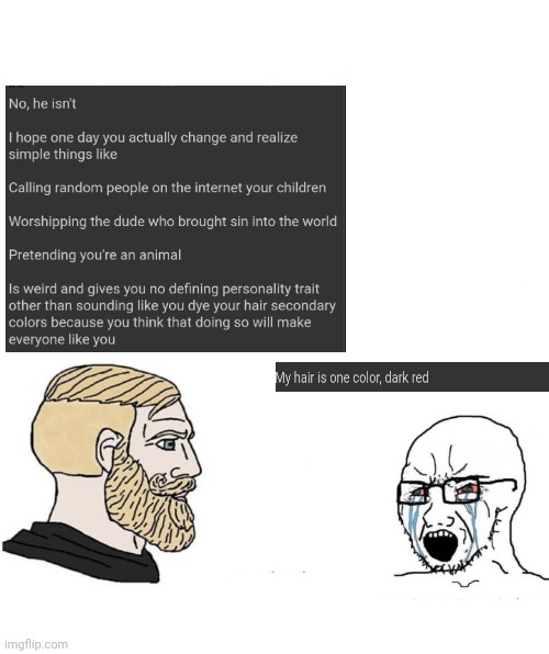 Chad vs yes soyboy | image tagged in chad vs yes soyboy | made w/ Imgflip meme maker