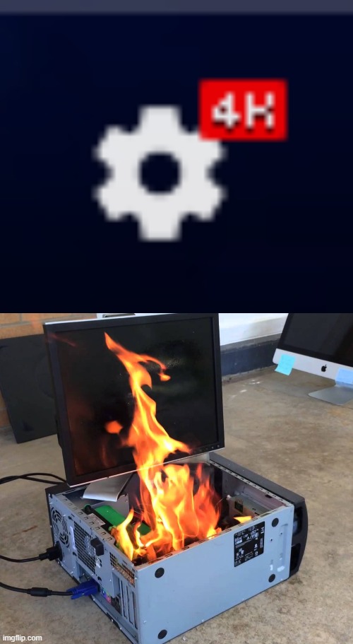 oh no | image tagged in pc on fire,youtube | made w/ Imgflip meme maker