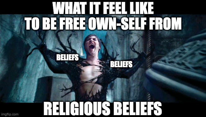 WHAT IT FEEL LIKE TO BE FREE OWN-SELF FROM; BELIEFS; BELIEFS; RELIGIOUS BELIEFS | made w/ Imgflip meme maker