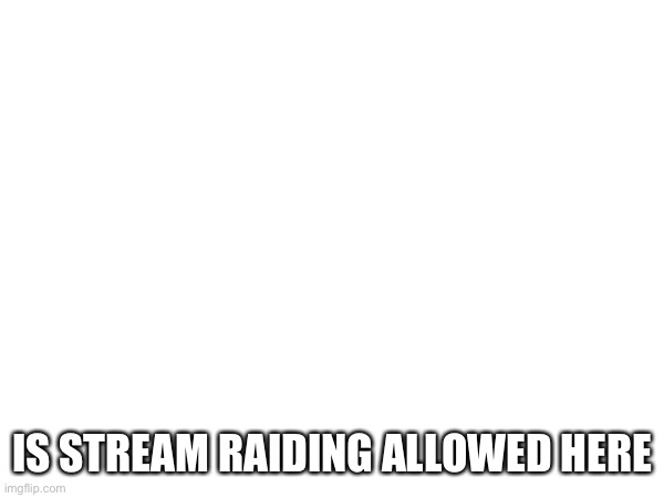 Idk I’m planning to raid creativeflip but I just want to know first | IS STREAM RAIDING ALLOWED HERE | made w/ Imgflip meme maker