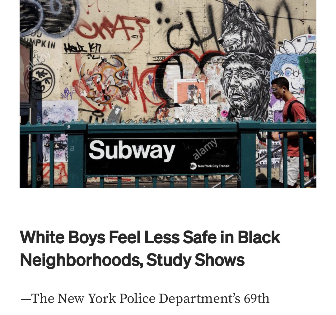 White Boys Feel Less Safe in Black Neighborhoods, Study Shows Blank Meme Template