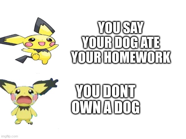 It never works... | YOU SAY YOUR DOG ATE YOUR HOMEWORK; YOU DONT OWN A DOG | image tagged in funny,dog | made w/ Imgflip meme maker