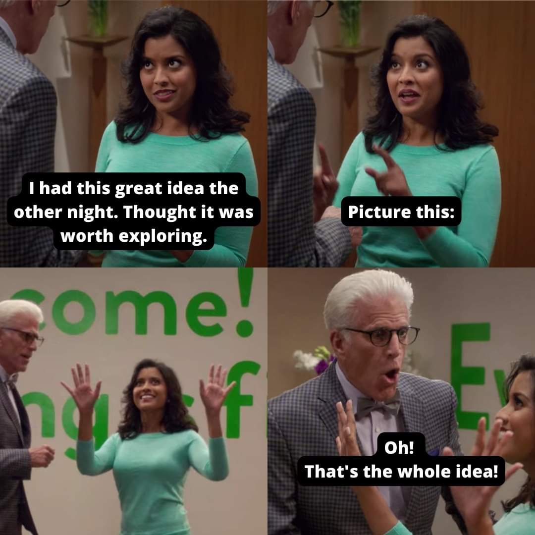 Good place picture this vicky Blank Meme Template