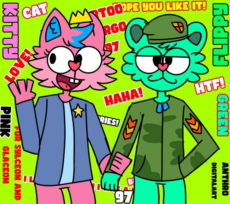 flippy and kitty drawn by cartoongoat Blank Meme Template