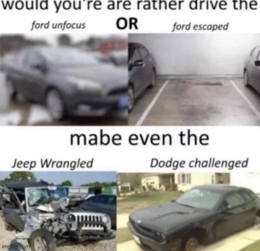 would you drive ?? | image tagged in cars,ford | made w/ Imgflip meme maker