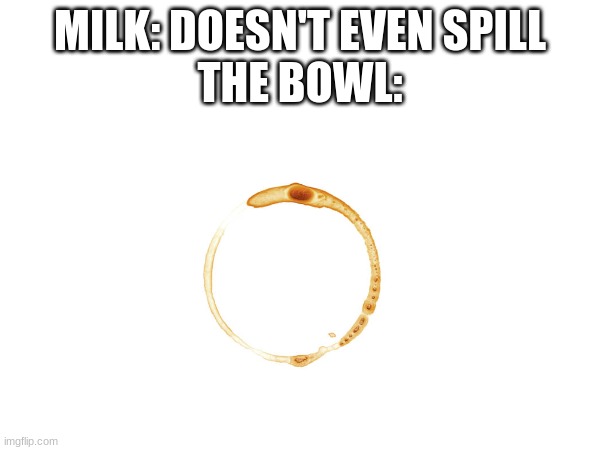 Every single morning | MILK: DOESN'T EVEN SPILL
THE BOWL: | image tagged in bruh moment | made w/ Imgflip meme maker