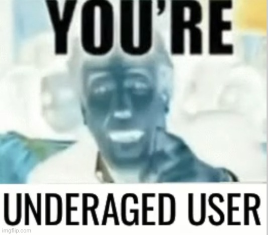 You’re underage user | image tagged in you re underage user | made w/ Imgflip meme maker