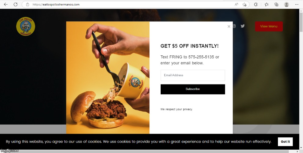 I love going to https://eatlospolloshermanos.com/ | made w/ Imgflip meme maker