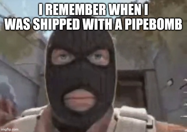 blogol | I REMEMBER WHEN I WAS SHIPPED WITH A PIPEBOMB | image tagged in blogol | made w/ Imgflip meme maker