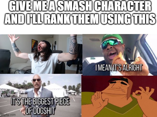 GIVE ME A SMASH CHARACTER AND I'LL RANK THEM USING THIS | made w/ Imgflip meme maker