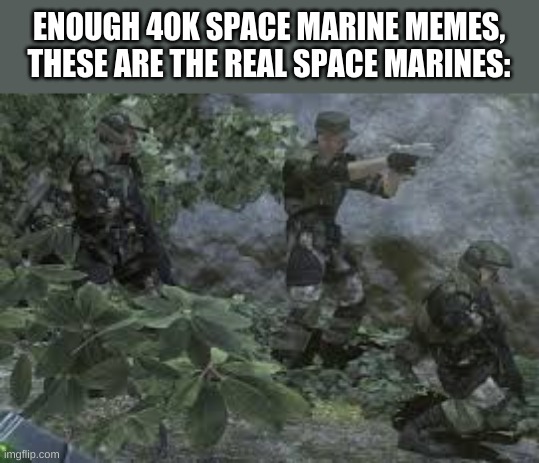 If you don't know these are UNSC marines from halo | ENOUGH 40K SPACE MARINE MEMES, THESE ARE THE REAL SPACE MARINES: | image tagged in halo,crusader,40k | made w/ Imgflip meme maker