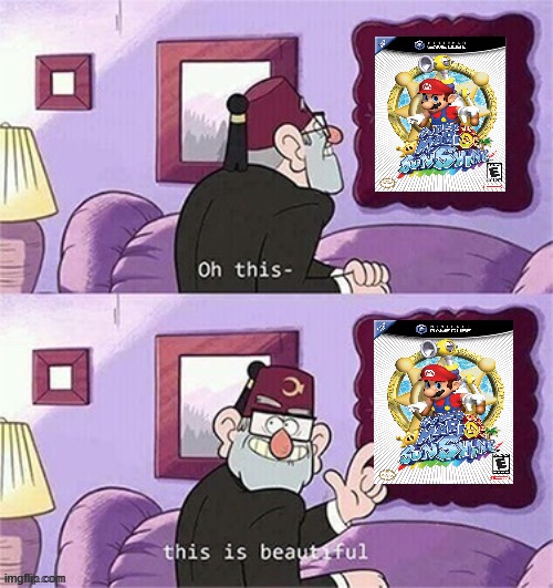 super mario sunshine is still a masterpiece | image tagged in oh this this beautiful blank template,super mario sunshine,nintendo,gamecube | made w/ Imgflip meme maker