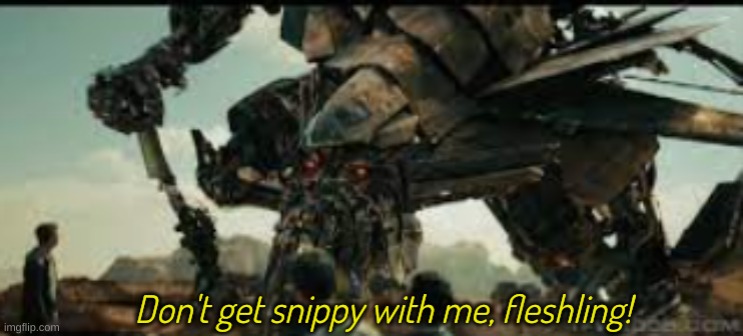 Jetfire don't get snippy with me fleshling | image tagged in jetfire don't get snippy with me fleshling | made w/ Imgflip meme maker