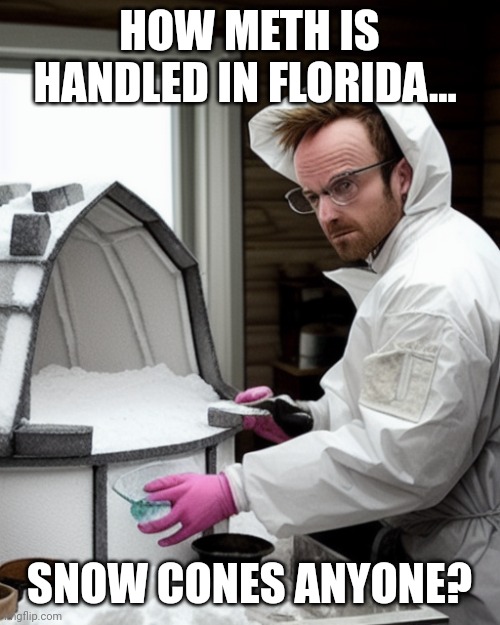 Meth heads in Florida.... | HOW METH IS HANDLED IN FLORIDA... SNOW CONES ANYONE? | image tagged in snowcones | made w/ Imgflip meme maker