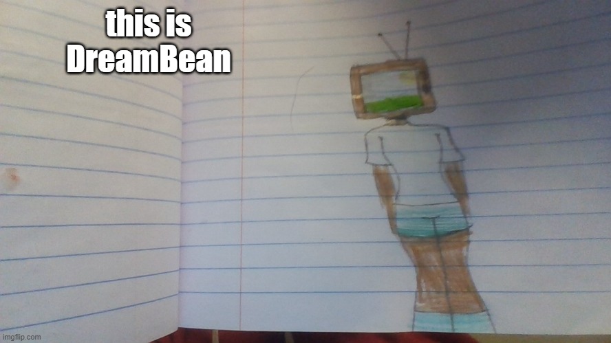I drew this simple sketch. it took like...... ten minutes? maybe more.. | this is DreamBean | image tagged in weirdcore,dreamcore | made w/ Imgflip meme maker