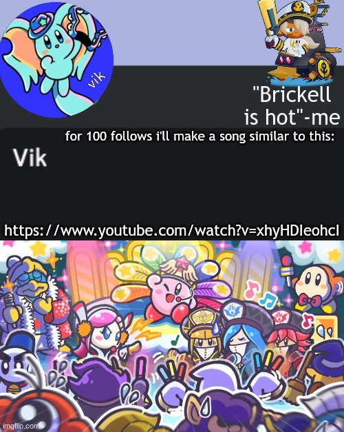 it will use the "respect my crippin" beat | for 100 follows i'll make a song similar to this:; https://www.youtube.com/watch?v=xhyHDIeohcI | image tagged in vik announcement temp | made w/ Imgflip meme maker