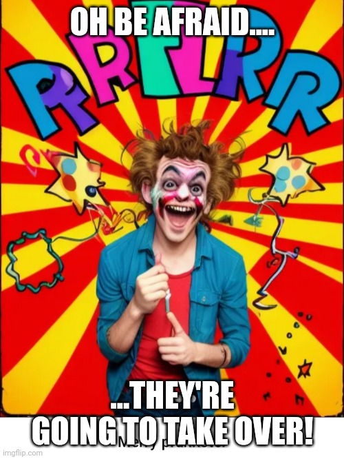 Paste prankster | OH BE AFRAID.... ...THEY'RE GOING TO TAKE OVER! | image tagged in paste prankster | made w/ Imgflip meme maker